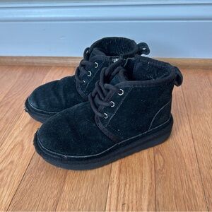 Ugg Australia Kids Neumel ll Black Lace Up Winter Snow Booties Gurls Youth 11